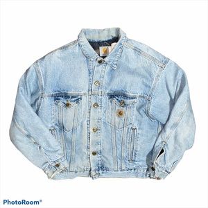 VINTAGE LIGHT WASH MADE IN USA CARHARTT JACKET|(M)